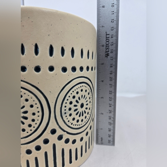 B/Harbor Collection Pottery Green Beige Ceramic Planter Decoration 7x6 20-Round - Picture 8 of 10